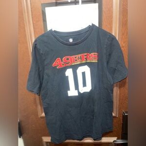 NFL 49ERS Garopolo Black Crew Neck Tee with Small Shield Logo Size XL